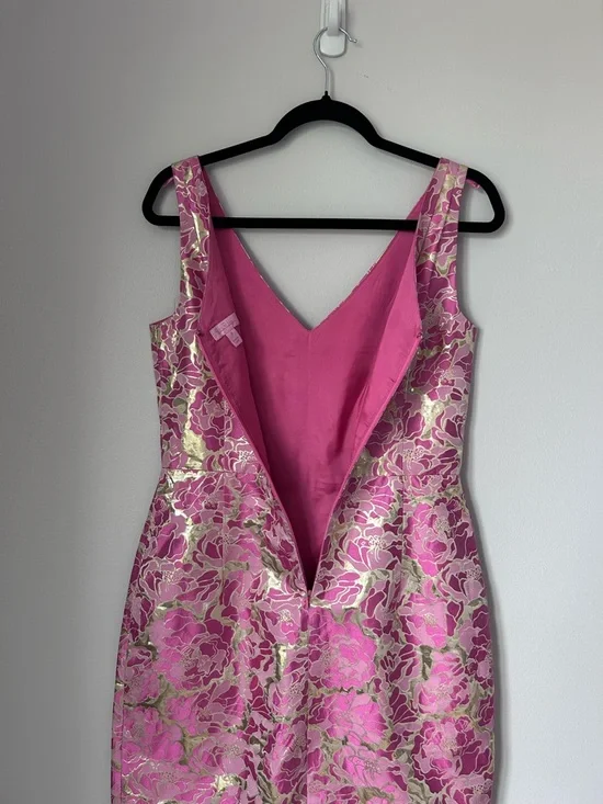 Lily Pulitzer Sleeveless Jacquard Metallic Kiki Sheath Dress Sz 8 - Picture 7 of 7
